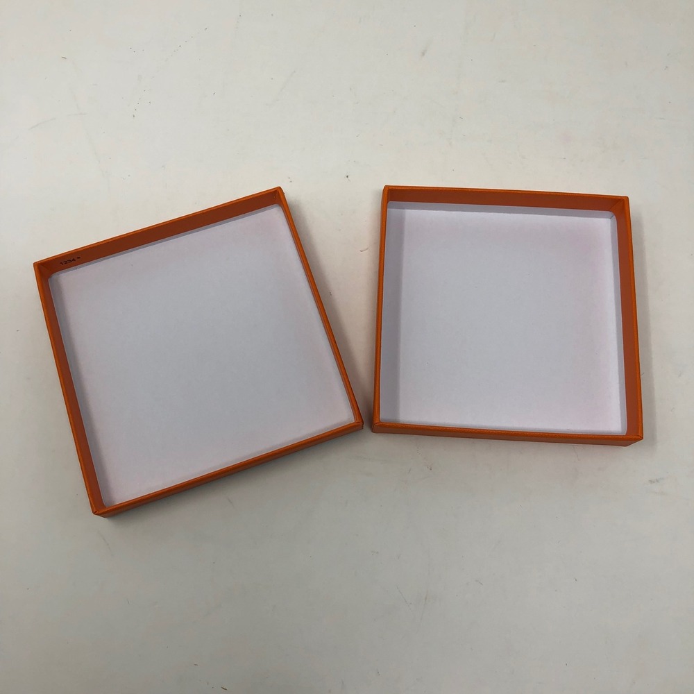 Hermes Jewelry Box Set Gift Shopping Orange Herringbone Dust Bag Care Booklets - Picture 2 of 11